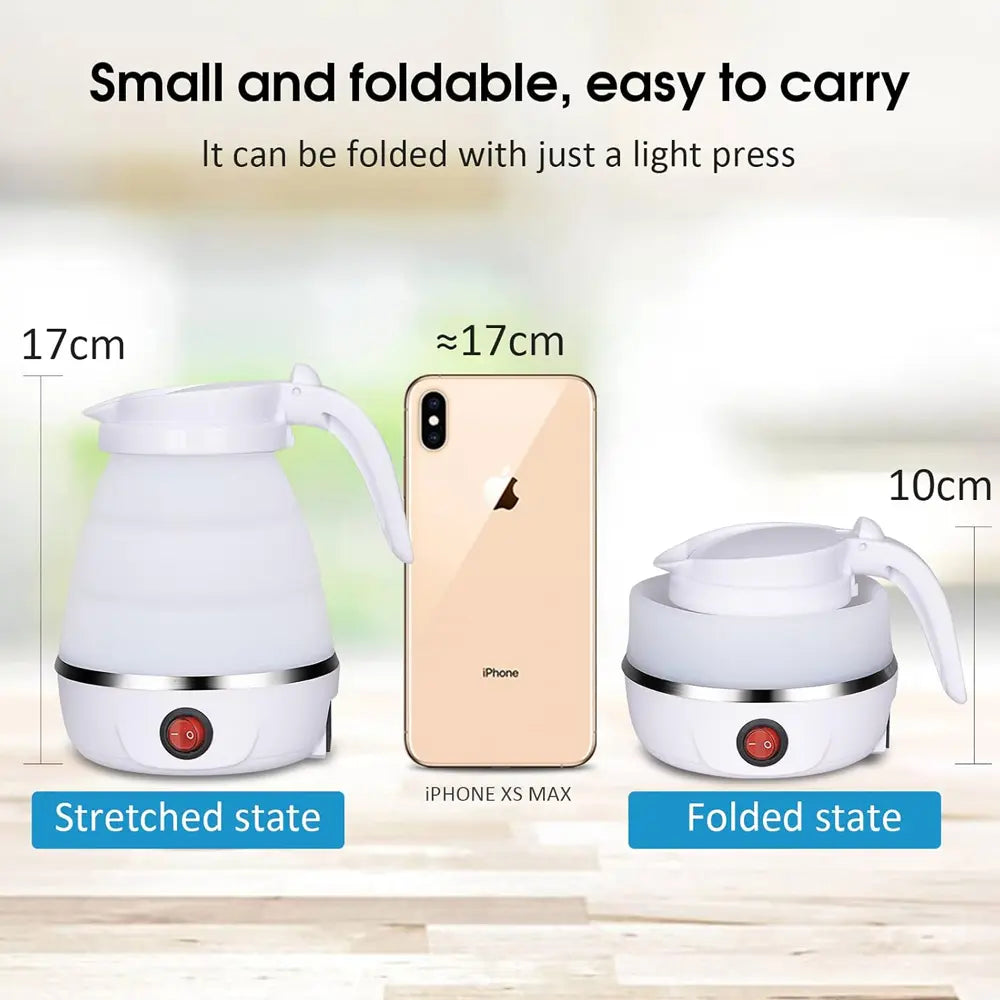 Hyllis Folding Electric Silicone Travel Kettle 600ml 600W