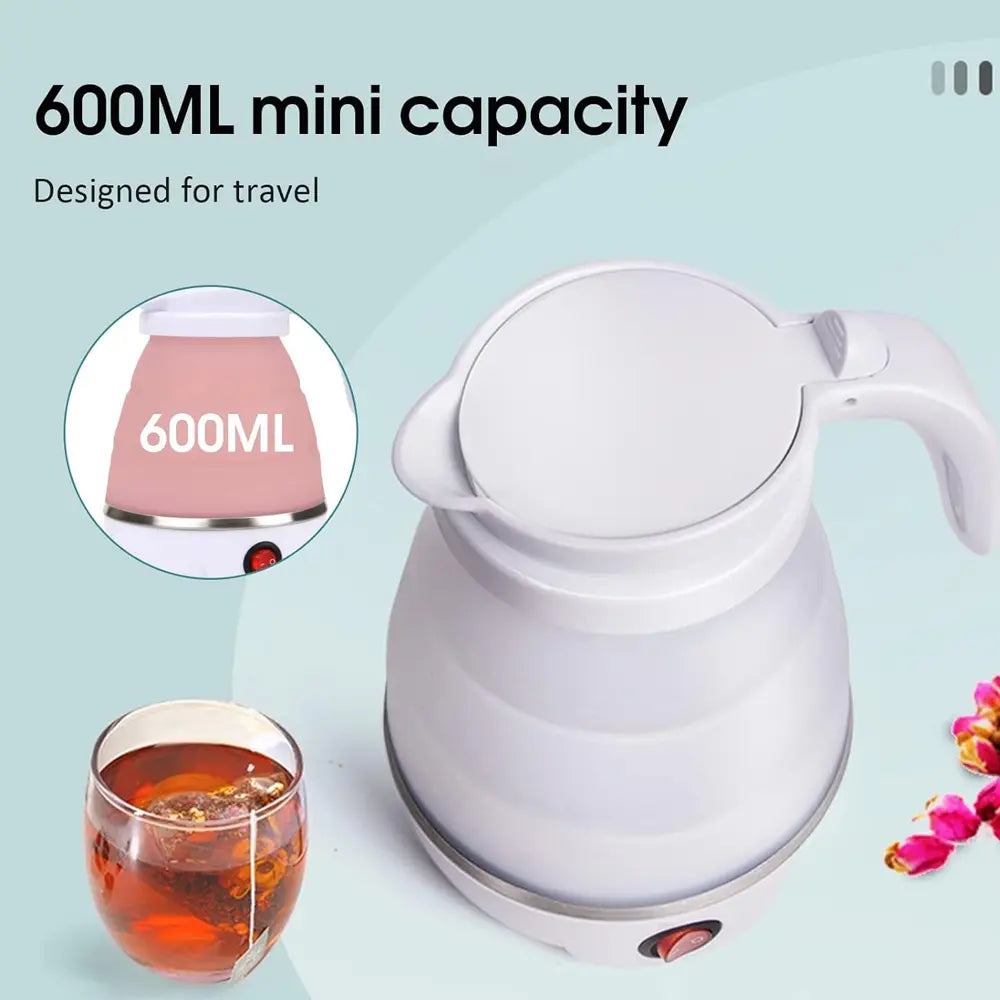 Hyllis Folding Electric Silicone Travel Kettle 600ml 600W