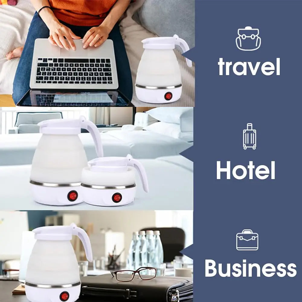 Hyllis Folding Electric Silicone Travel Kettle 600ml 600W