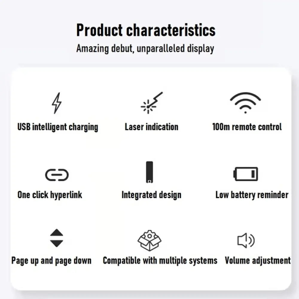 HP SS10 Wireless Multifunctional Laser Remote Control Up to 100M Range USB Rechargeable