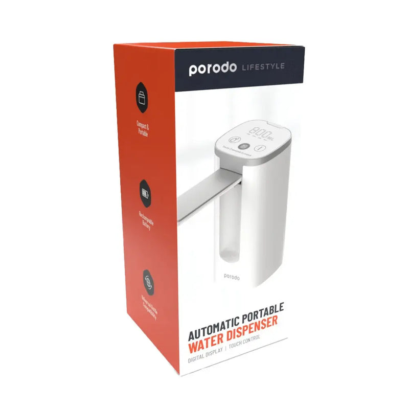 Porodo Lifestyle Mini Water Dispenser with LED Display 4W 1200mAh Type-C Rechargeable