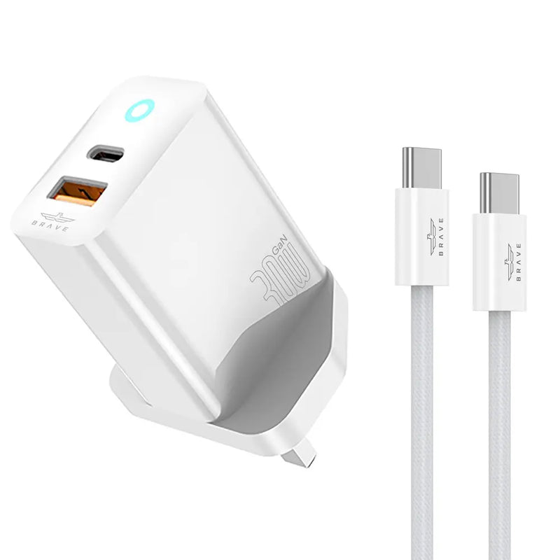 Brave 30W Dual Port Fast USB Charger Plug