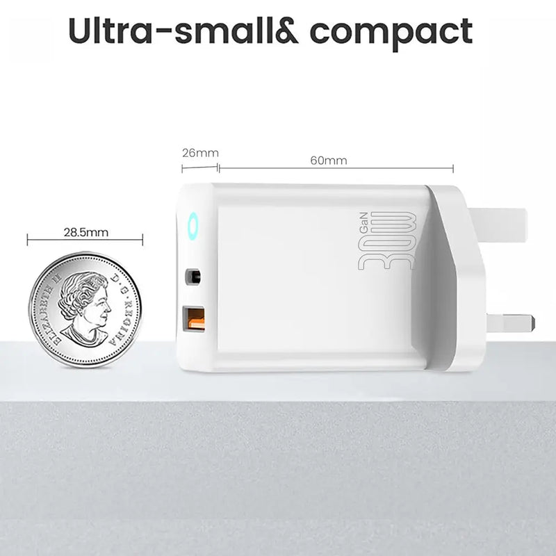 Brave 30W Dual Port Fast USB Charger Plug