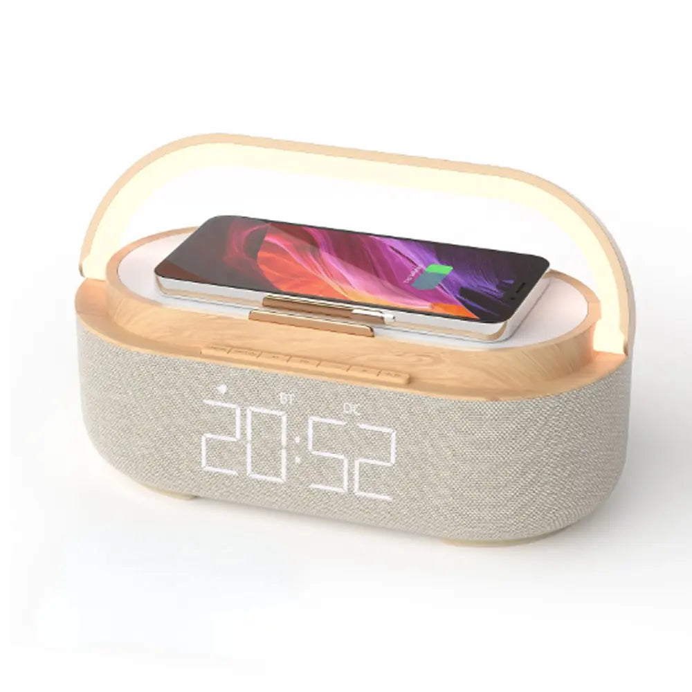 Portable Wireless Charger Speaker With LED Lamp 15W 2500mAh Battery