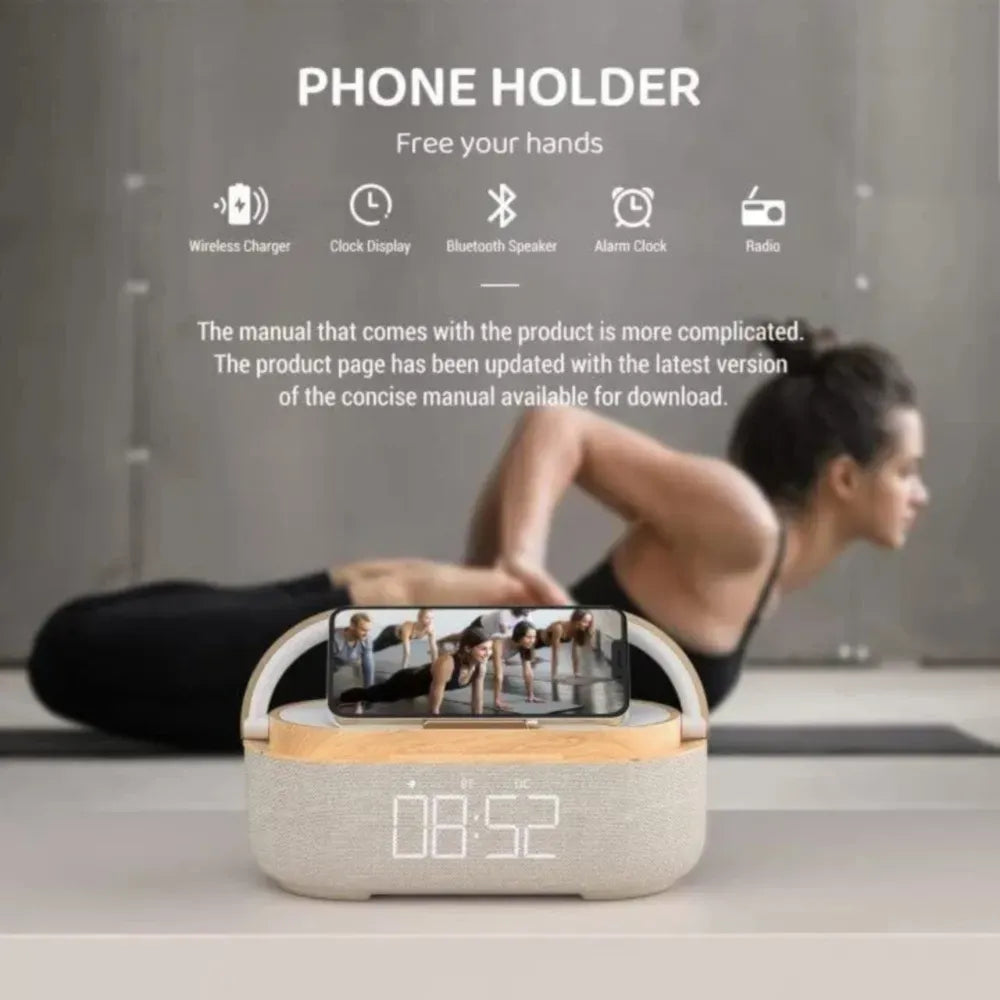 Portable Wireless Charger Speaker With LED Lamp 15W 2500mAh Battery
