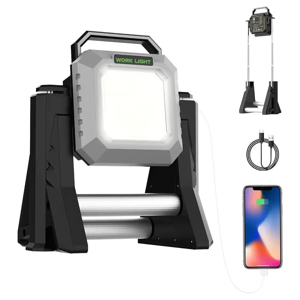 Multifunctional Work Light with Telescopic Base With 3000 Lumens Type-C Rechargeable