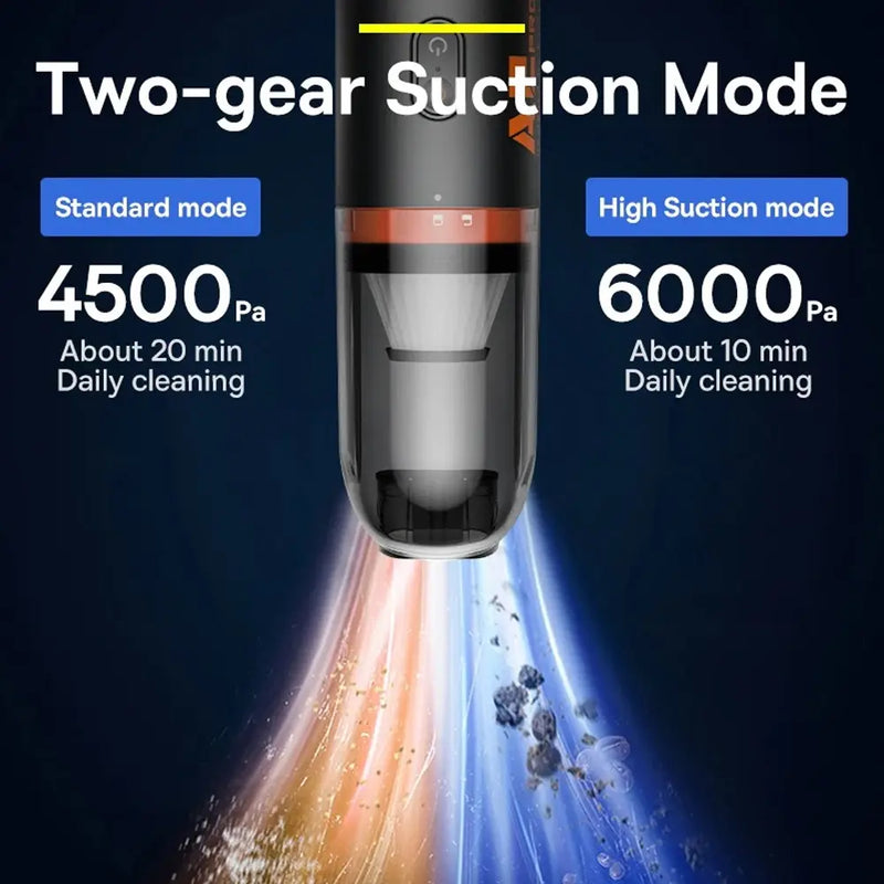 Baseus A2 Pro Car Vacuum Cleaner With High-Speed Noiseless Motor 2000mAh – Black