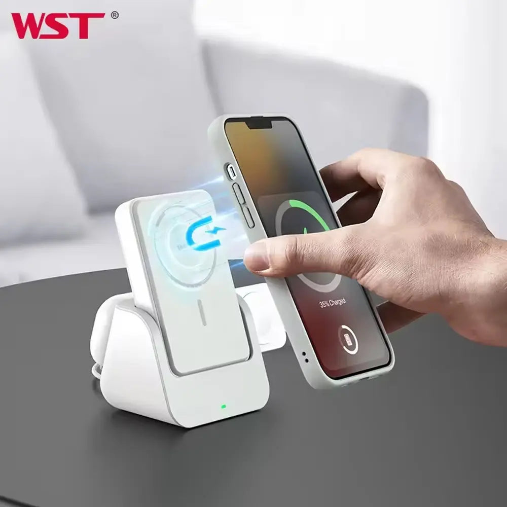 WST 3-in-1 MagSafe Wireless Power Bank 10000mAh 15W Type-C Rechargeable