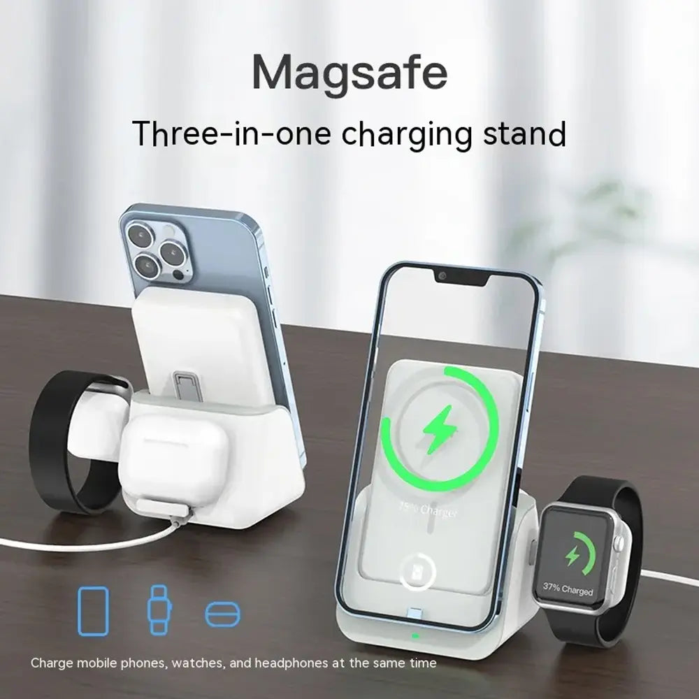 WST 3-in-1 MagSafe Wireless Power Bank 10000mAh 15W Type-C Rechargeable