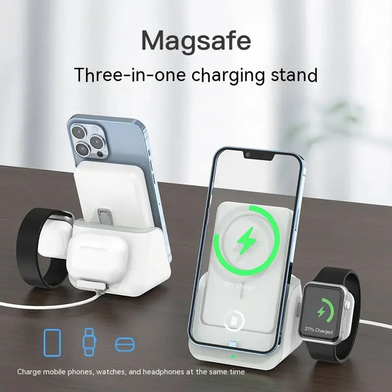 WST 3-in-1 MagSafe Wireless Power Bank 10000mAh 15W Type-C Rechargeable
