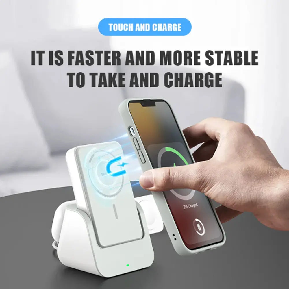 WST 3-in-1 MagSafe Wireless Power Bank 10000mAh 15W Type-C Rechargeable
