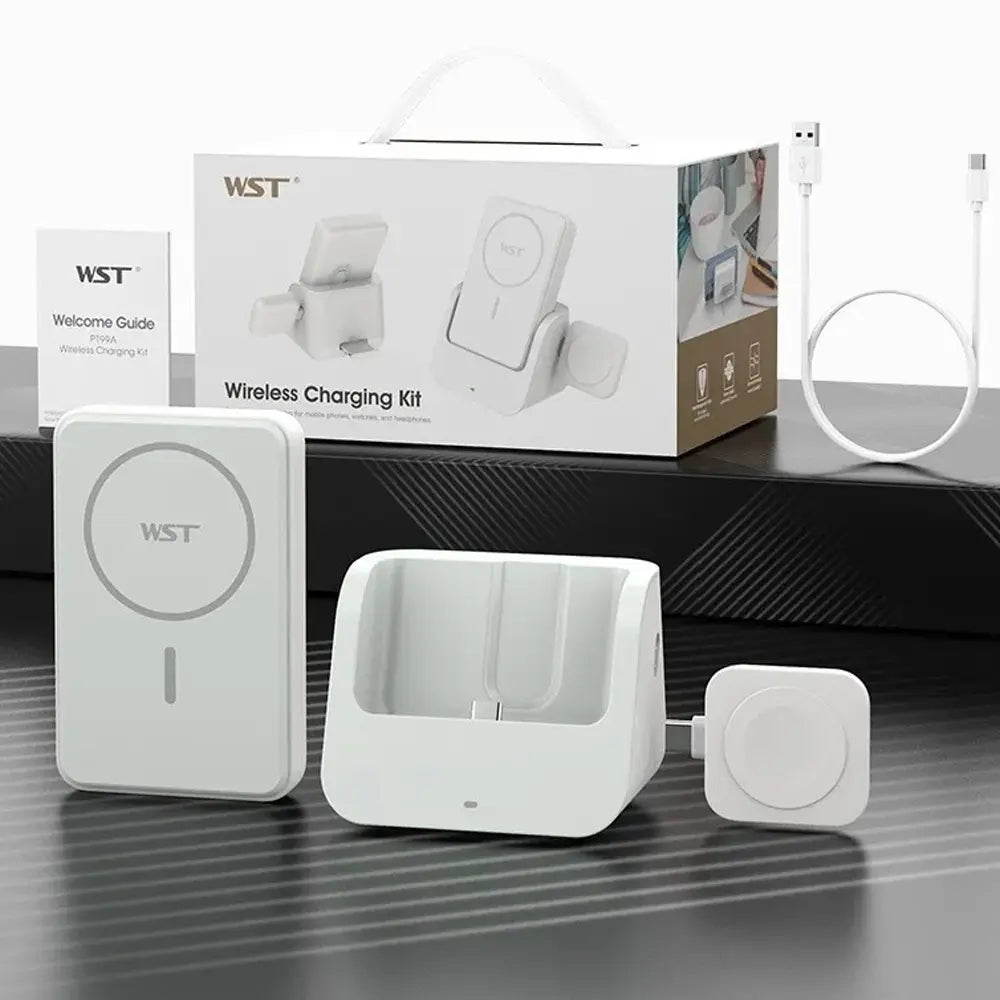 WST 3-in-1 MagSafe Wireless Power Bank 10000mAh 15W Type-C Rechargeable