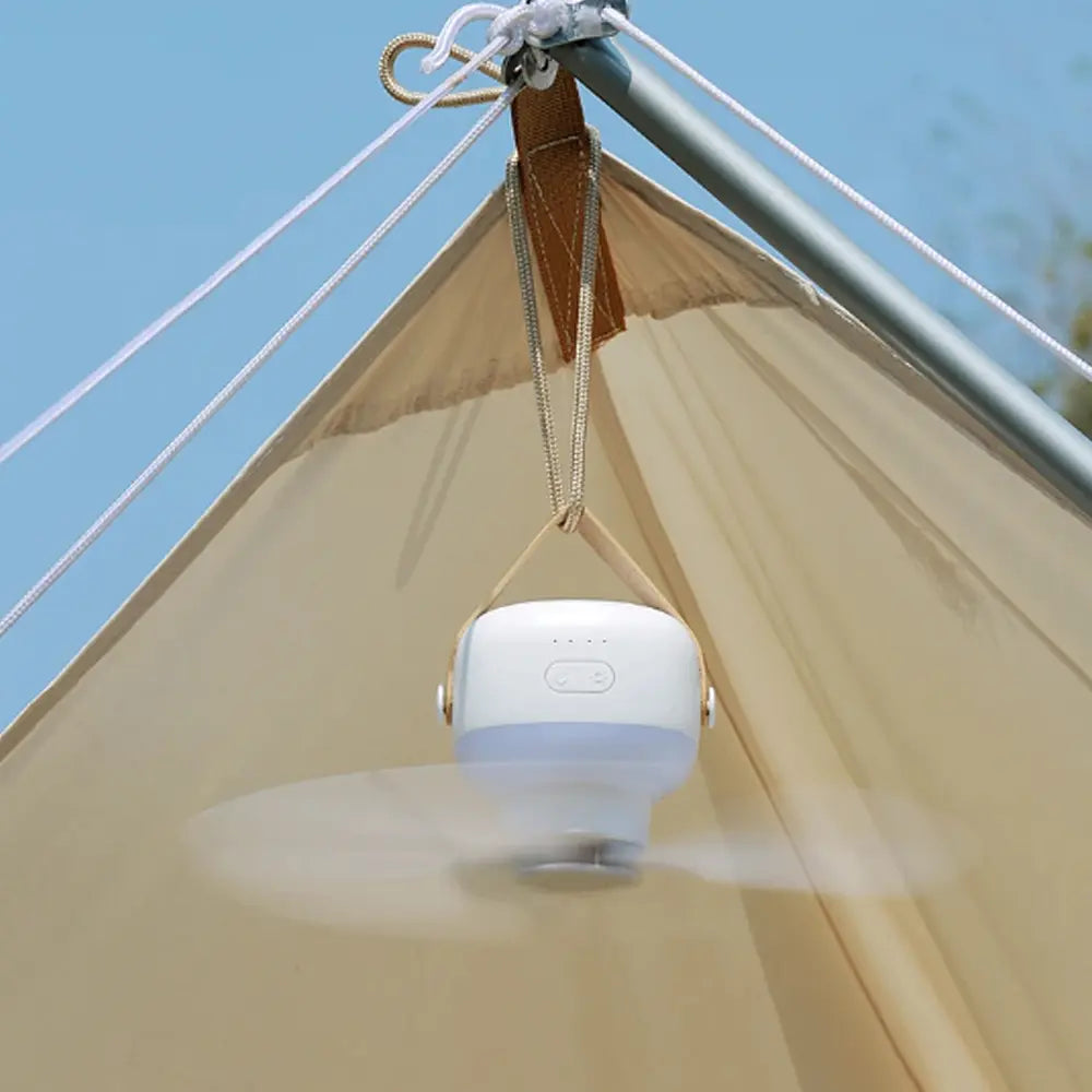 Portable Ceiling Fan with Lamp Detachable 4 Speeds USB Powered