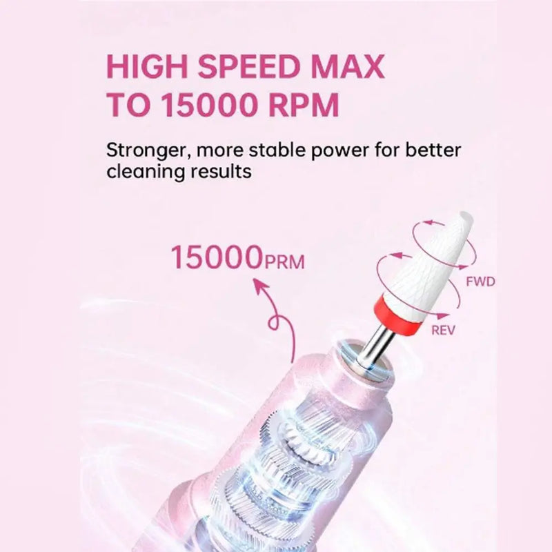 Portable Electric Nail Drill Machine with 9pcs Nail Drill Bits Type-C Rechargeable 2-5H Battery Life