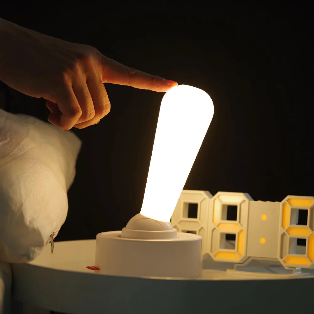 LED Lever Toggle Switch Wall-Mountable Shape Lamp Light USB Rechargeable