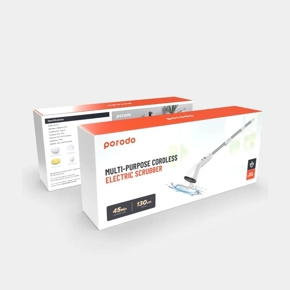 Porodo 7-in-1 Multi-Purpose Cordless Electric Scrubber 2500mAh Type-C Rechargeable