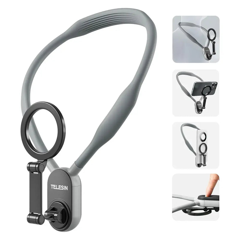 Telesin Smartphone Magnetic Neck Holder With Air Cushion Shock Absorption