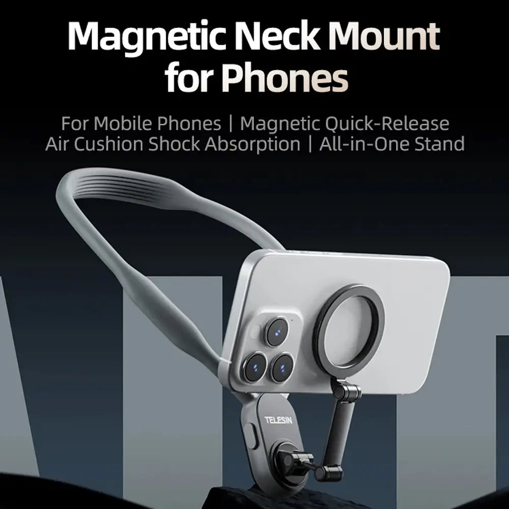 Telesin Smartphone Magnetic Neck Holder With Air Cushion Shock Absorption
