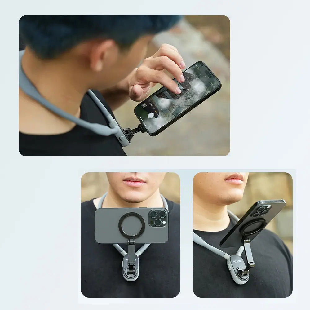 Telesin Smartphone Magnetic Neck Holder With Air Cushion Shock Absorption