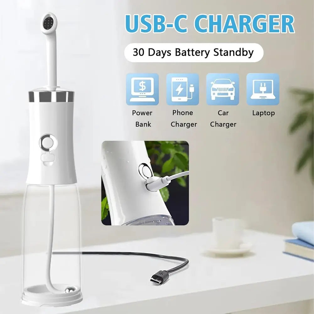 Llest Electric Portable Bidet Sprayer 4 Pressure Options 250ml 500mAh Type-C Rechargeable