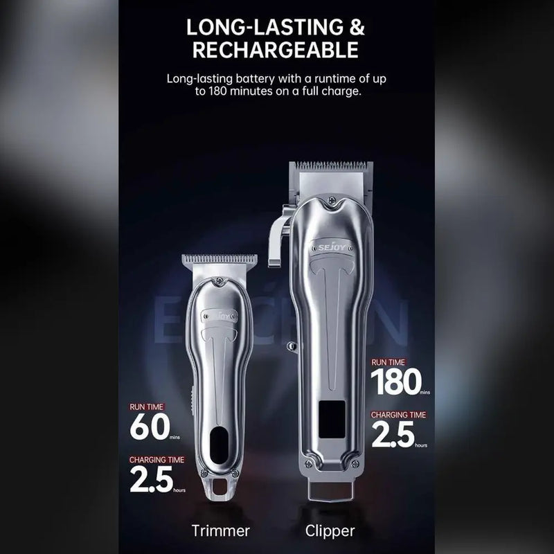 Sejoy Men’s Electric Clipper Set Type- C Rechargeable With 4 Length Combs Ceramic Sharp Angle Blade