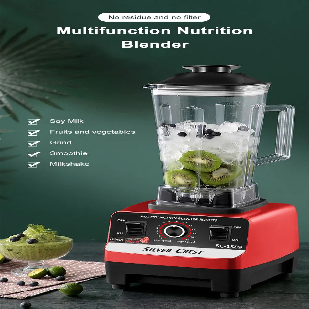 Silver Crest 2-in-1 Multi-Functional Blender with Stainless Steel Multi-Blade 2000mL 4500W