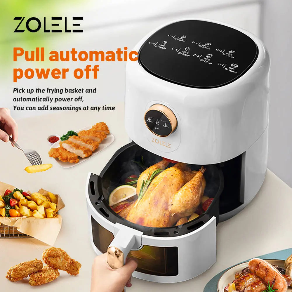 Zolele Smart Electric Air Fryer-White