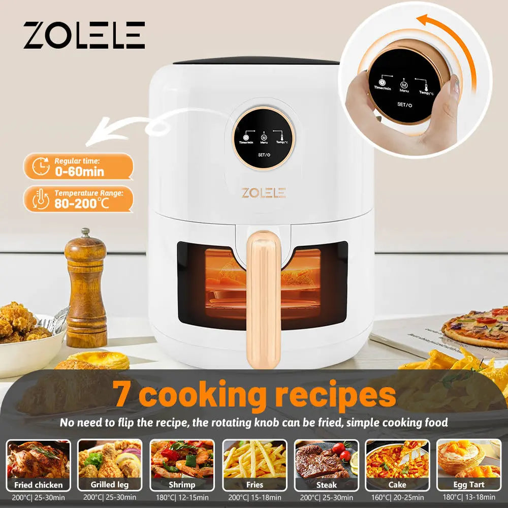 Zolele Smart Electric Air Fryer-White