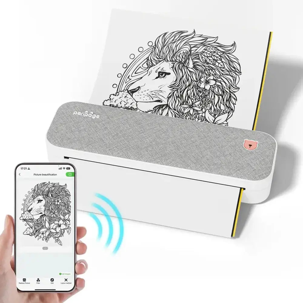 PeriPage A4 Wireless Portable Thermal Printer 203DPI/304DPI Resolution 5200mAh