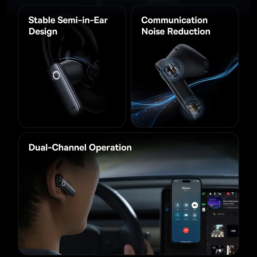 Baseus CM10 Dual-Mic Noise Cancelling Wireless Headphone 50H Ultra-Long Battery Life Type-C Rechargeable