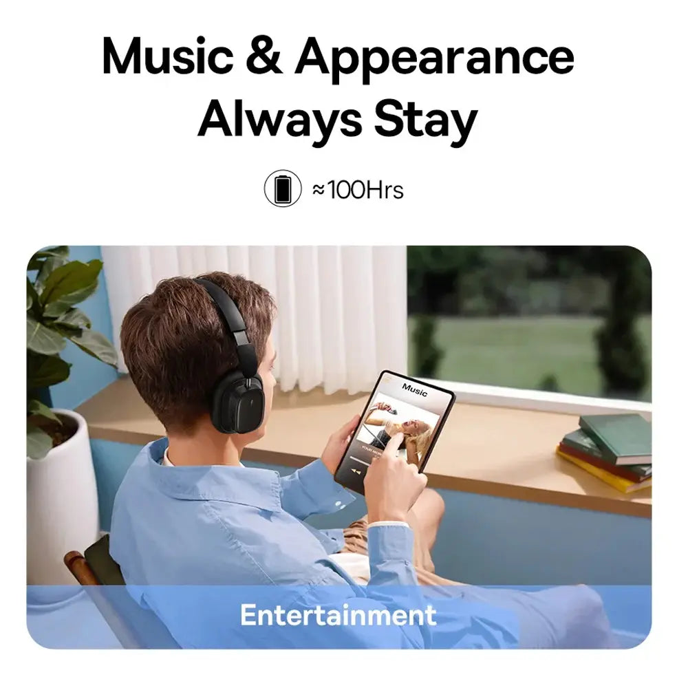 Baseus Bowie H1i Wireless Bluetooth Headphones-White