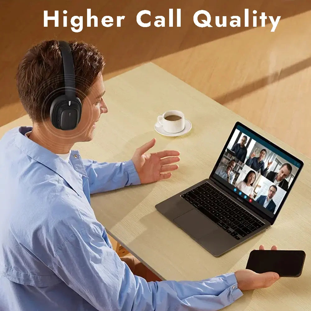 Baseus Bowie H1i Wireless Bluetooth Headphones-White