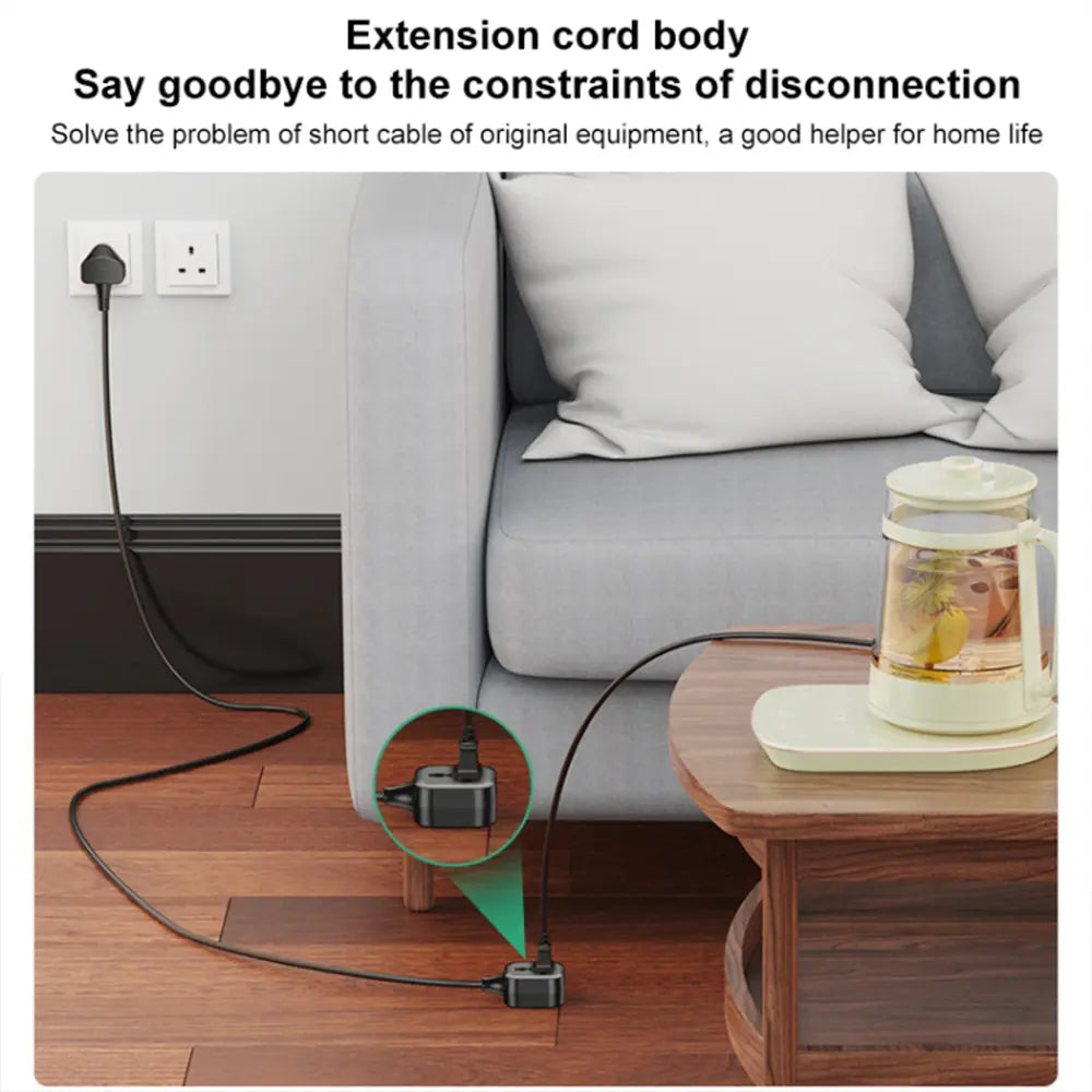 Yesido Universal Plug Power Extension Cable UK Plug 2m Length 3250W Max Output