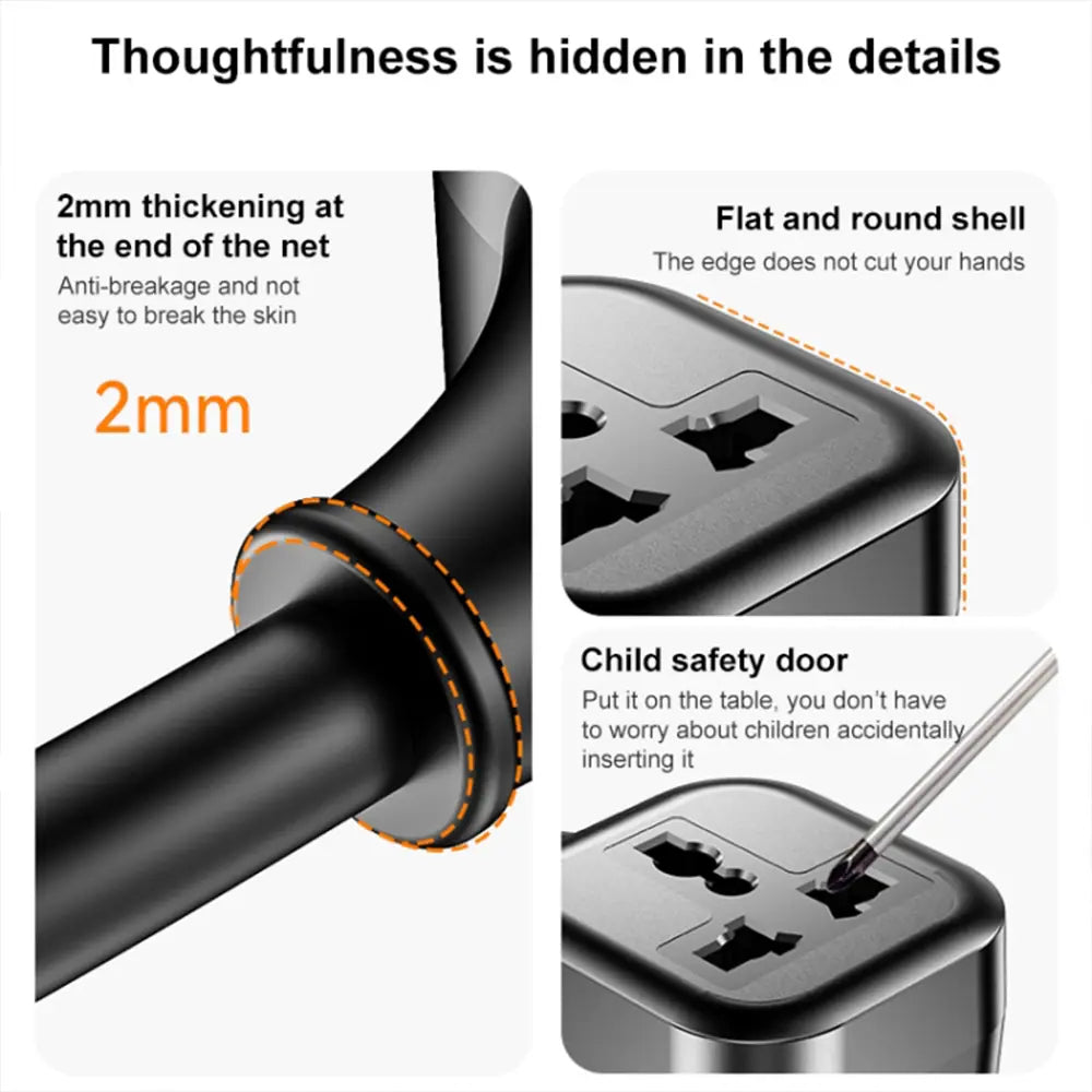 Yesido Universal Plug Power Extension Cable UK Plug 2m Length 3250W Max Output