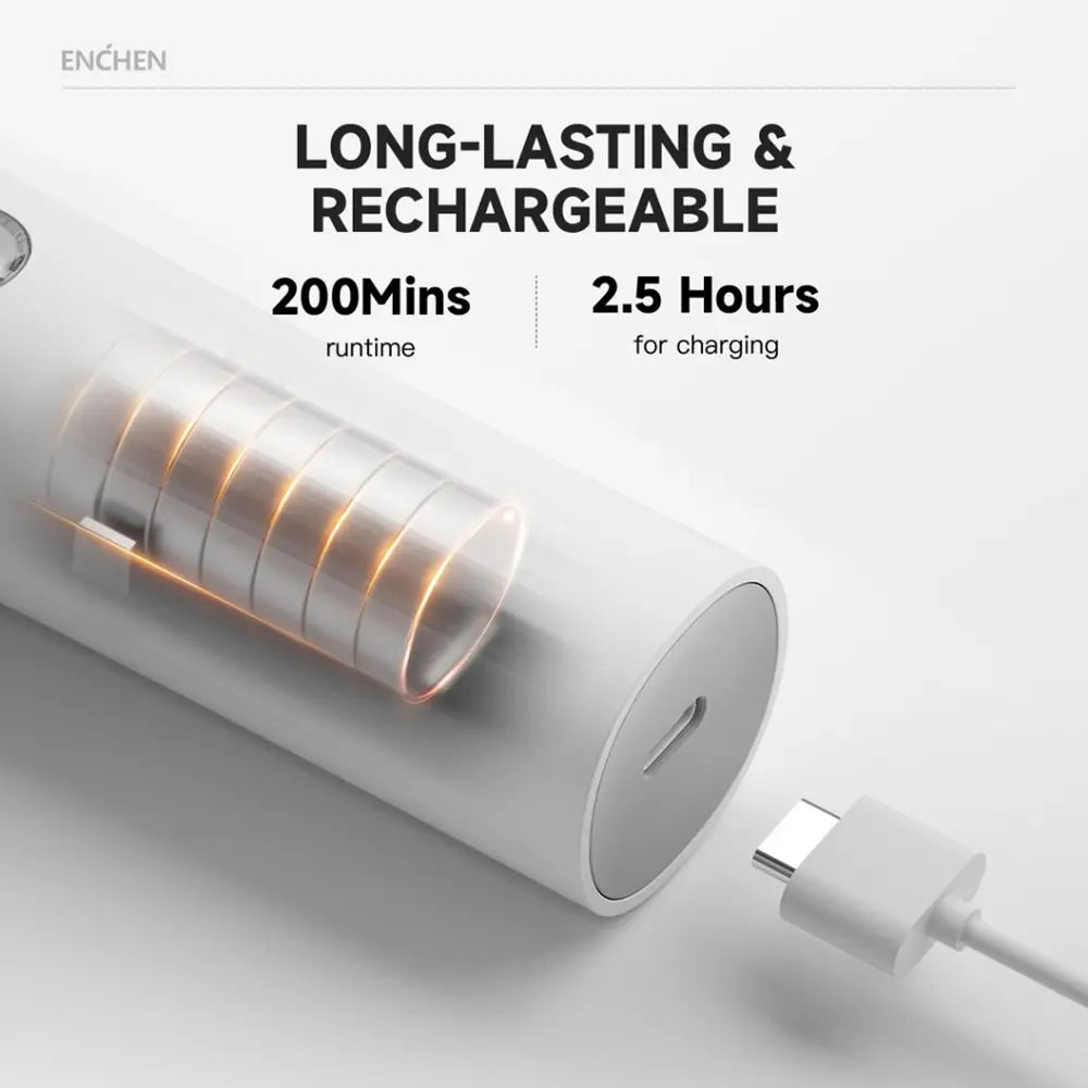 Enchen Boost 2 Rechargeable Hair Clipper With 7 Length Comb Settings USB Rechargeable