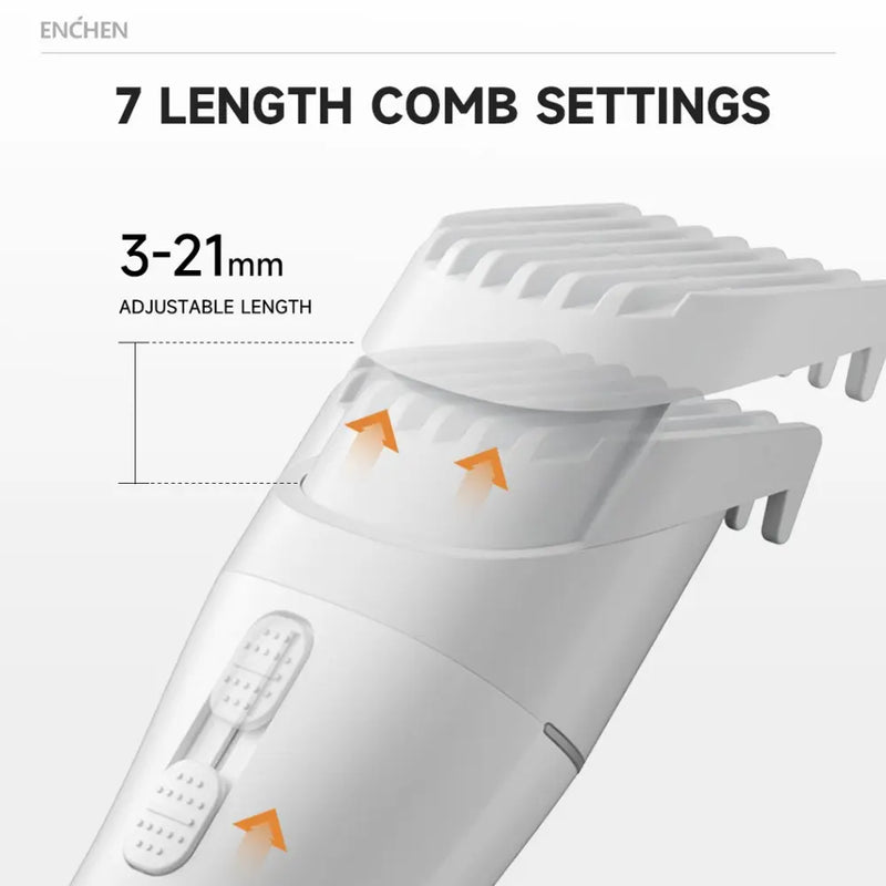 Enchen Boost 2 Rechargeable Hair Clipper With 7 Length Comb Settings USB Rechargeable