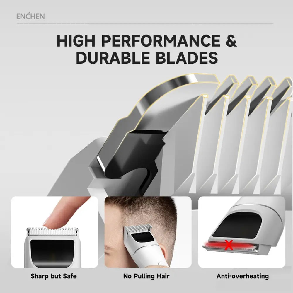 Enchen Boost 2 Rechargeable Hair Clipper With 7 Length Comb Settings USB Rechargeable