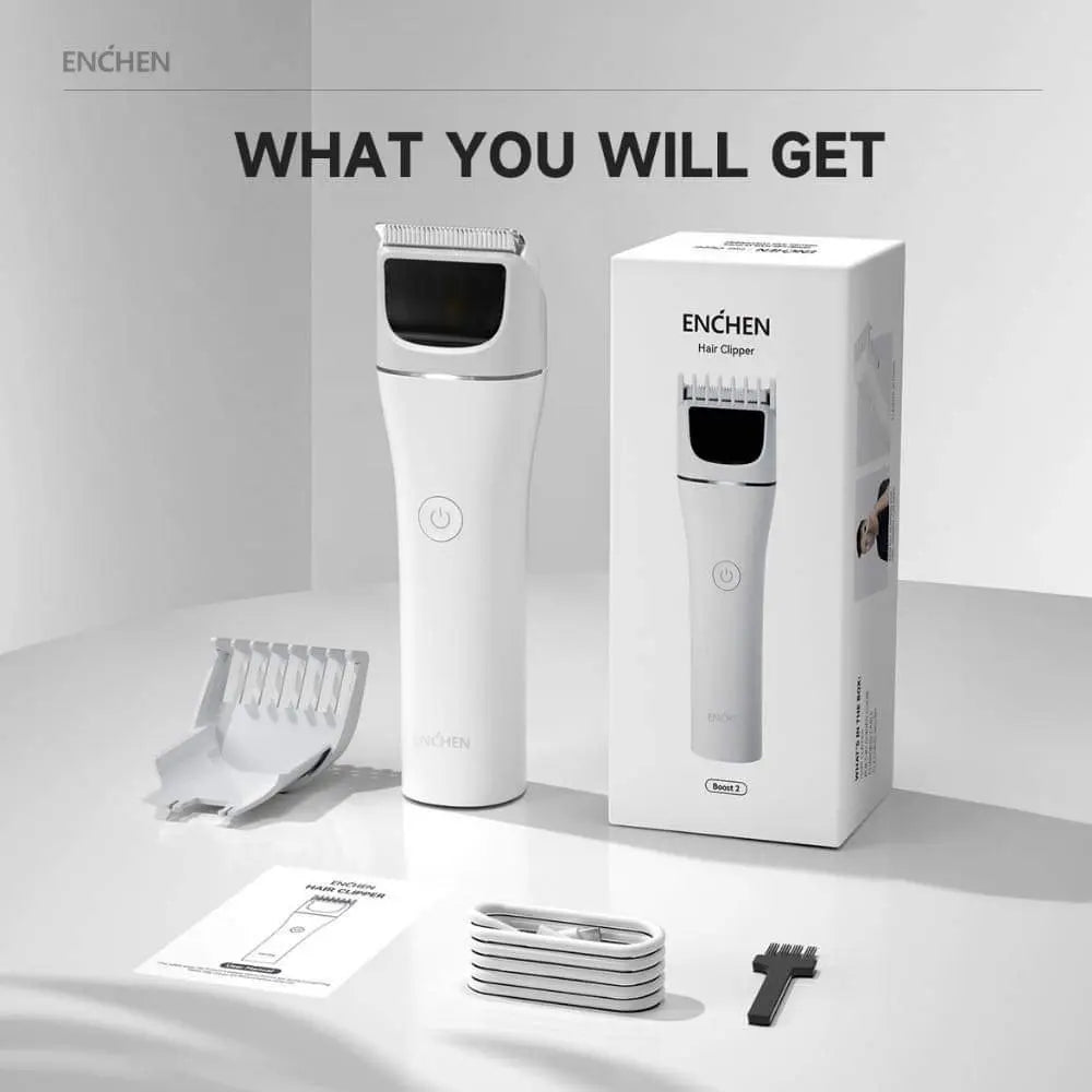 Enchen Boost 2 Rechargeable Hair Clipper With 7 Length Comb Settings USB Rechargeable