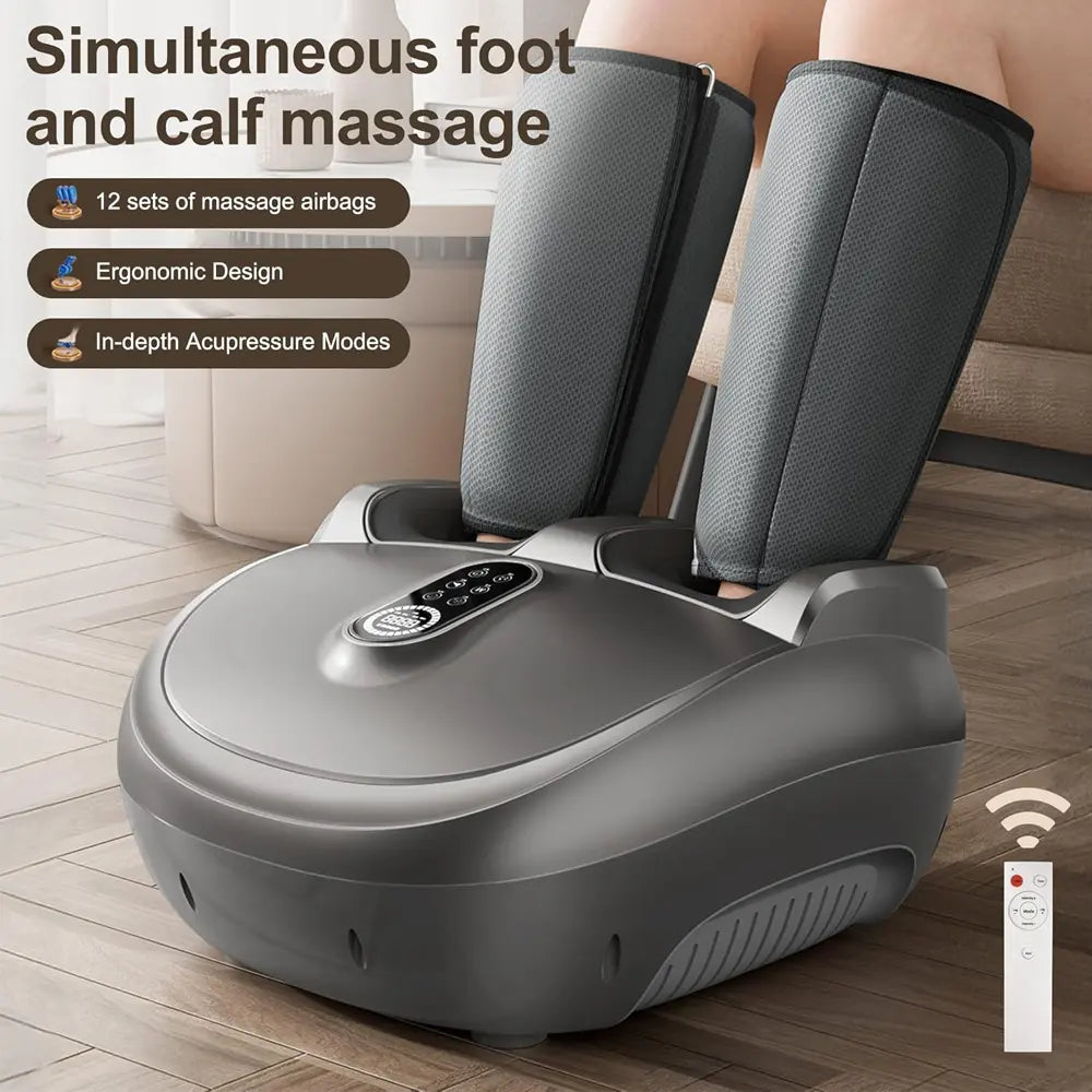 8D Intelligent Foot Massager Smart LCD Touch Control and Wireless Remote