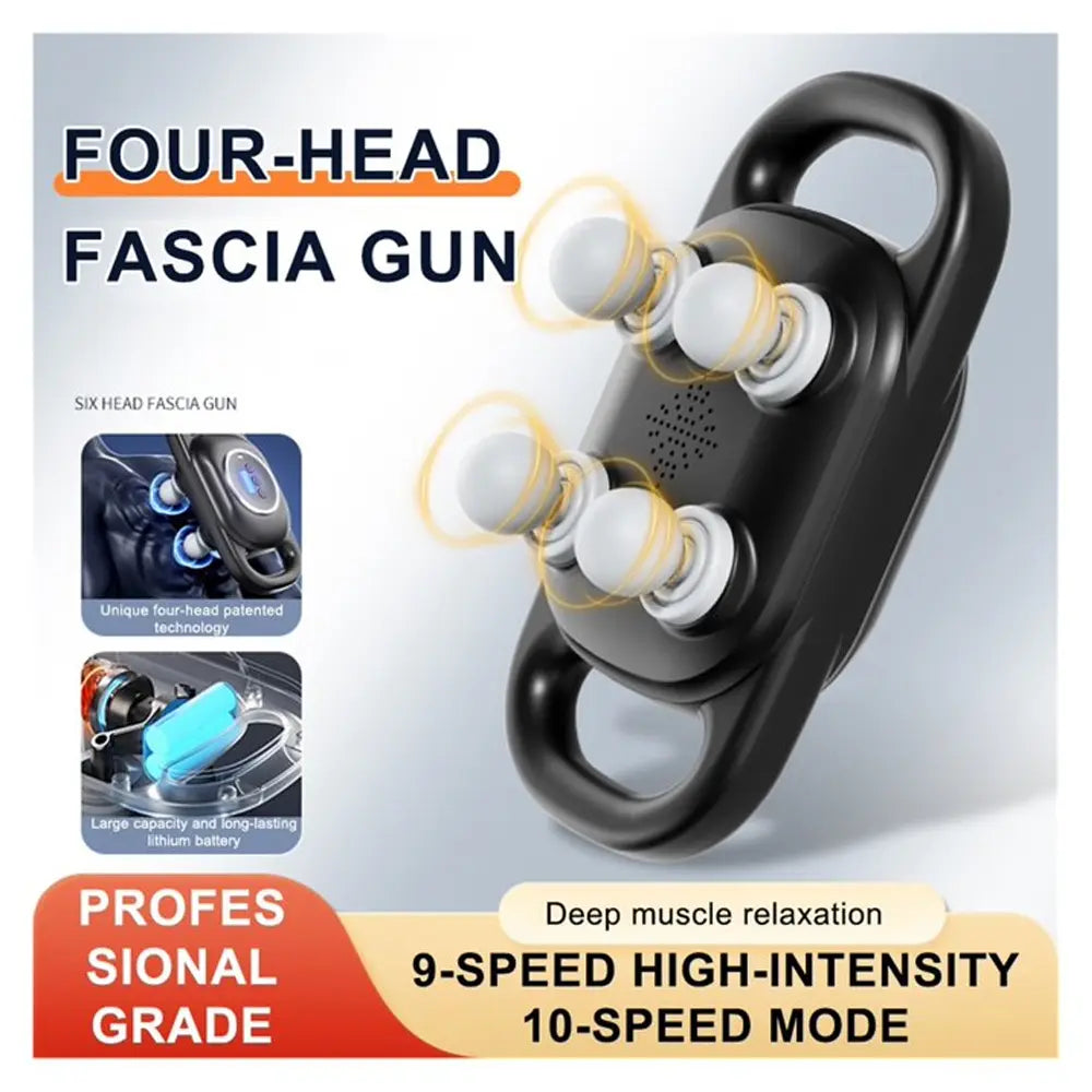 Portable Fascia Gun six-Head Electric Massager 1200mAh Rechargeable Battery