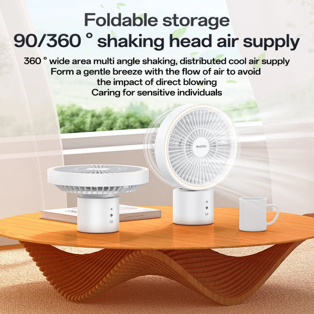 Yesido YF13 3 in 1 Portable Camping Fan with 8000 mAh Battery Type-C Rechargeable