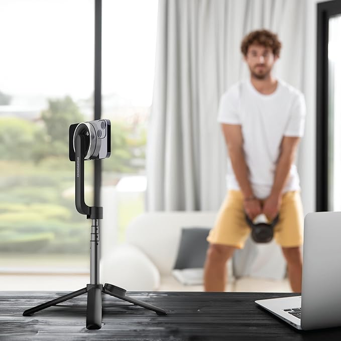 Porodo Magnetic Magsafe Selfie Stick 64.5cm Adjustable Tripod 125mAh Battery