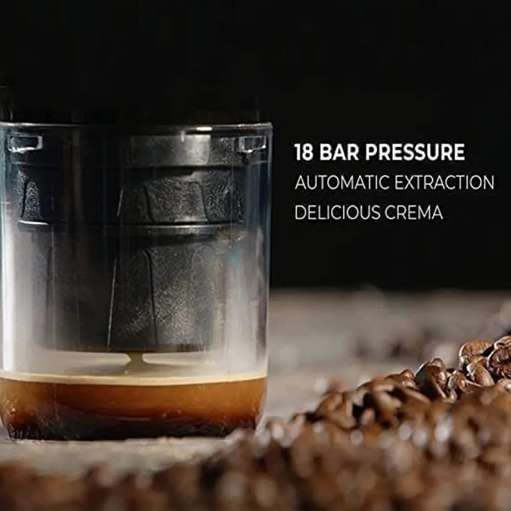 Espresso Coffee Maker 60ml Brewing Capacity Stainless Steel Wireless Heating 18Bar USB Type-C Rechargeable