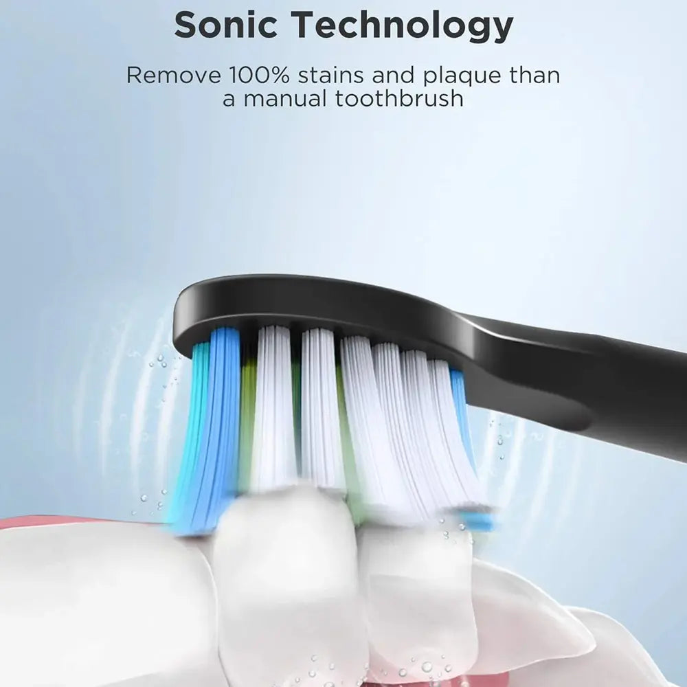 Fairywill E11 Electric Toothbrush with 8 Bursh Heads 5 Modes USB Rechargeable