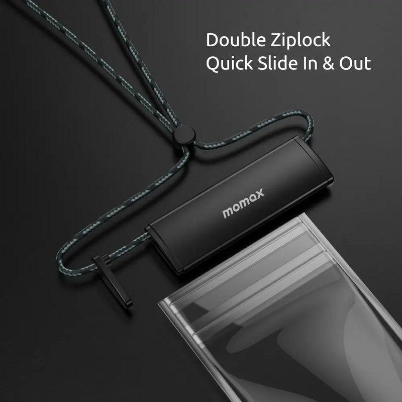 Momax SR25 Waterproof Phone Pouch With Neck Strap 3-Fold Sealed