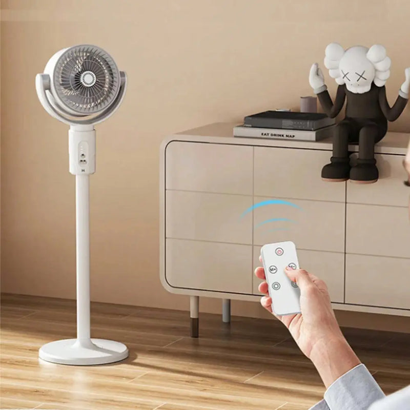 F1 Remote Control Operated Air Circulation Fan 10W Adjustable Height Type-C Rechargeable