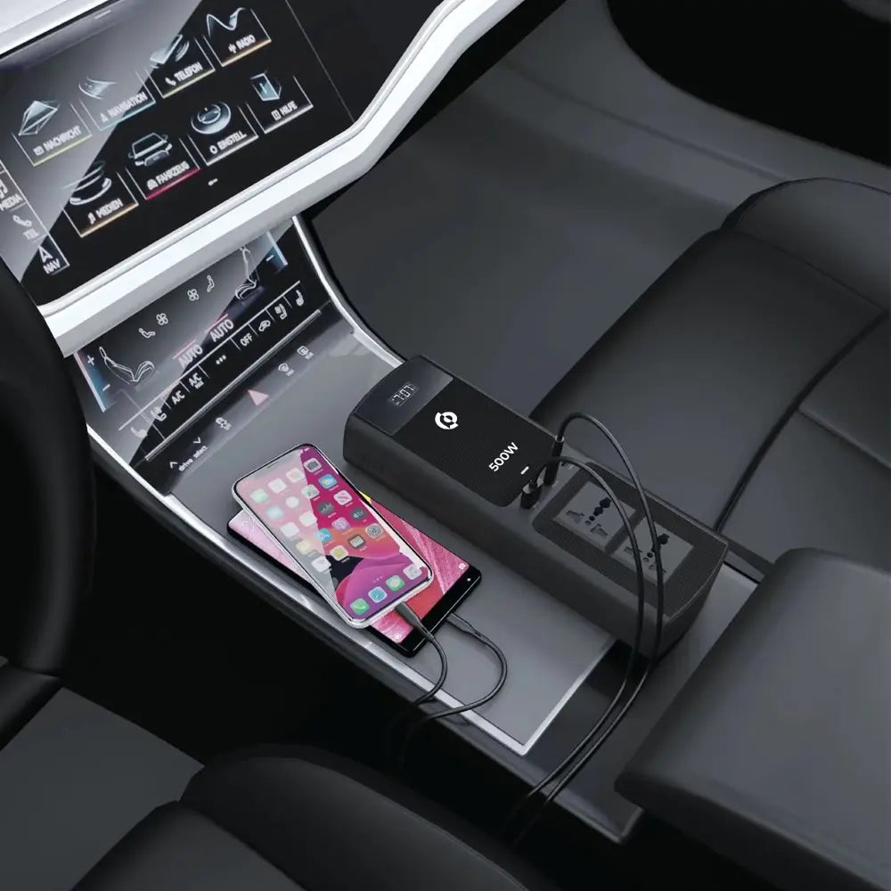 Powerology Multi-Port Car Universal Charging Inverter 500W