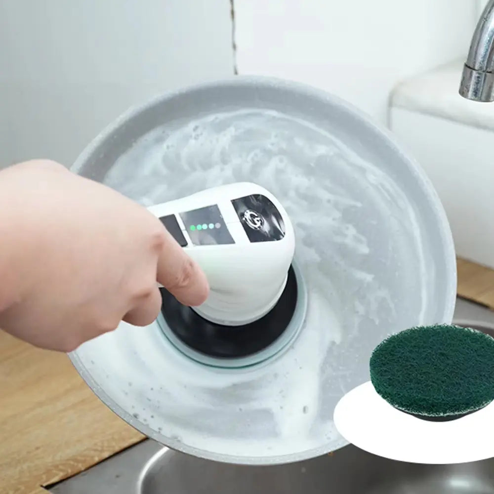 9-in-1 Cordless Electric Spin Scrubber with Replaceable Brush Head Power Rotating 25W