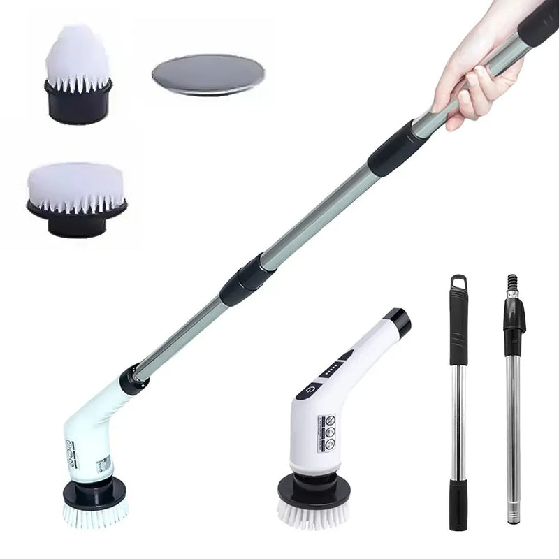 9-in-1 Cordless Electric Spin Scrubber with Replaceable Brush Head Power Rotating 25W
