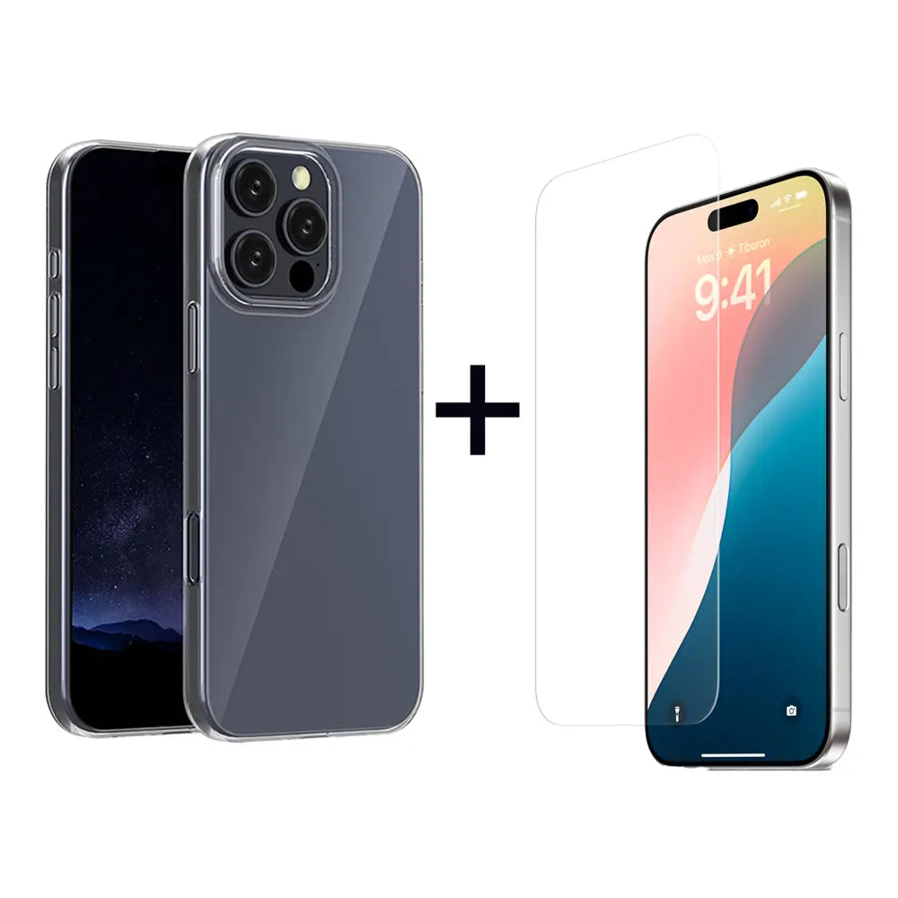 Clear Case iPhone 16 pro Max With Glass Screen Protector